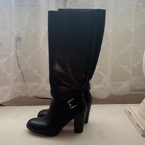 Marc Fisher 6.5 Black Leather tall heeled boots
